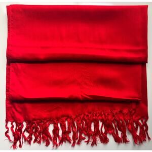 Handloom Bright Summer Red 100% Cotton Women's scarf. New.
